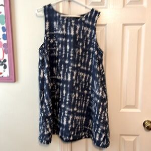 Linen sleeveless tie dye summer dress